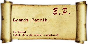 Brandt Patrik névjegykártya